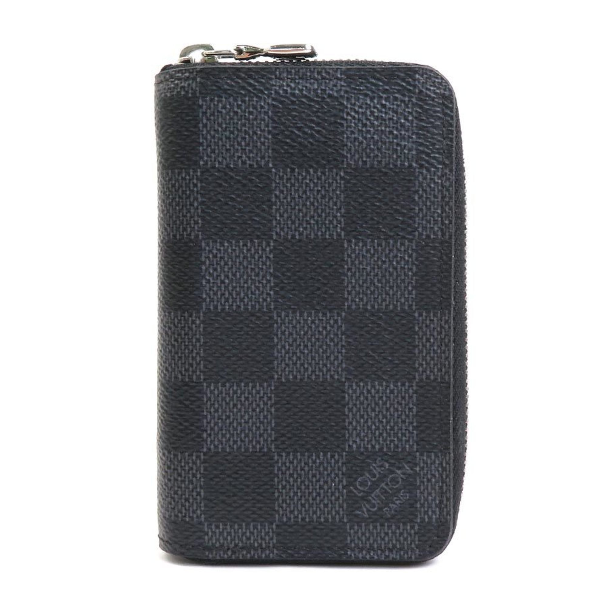 Louis Vuitton Coin Case Damier Graphite Zippy Purse/Damier Black Men's N63076
